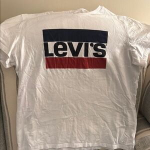 Levi's White T-Shirt with Logo Size L/G